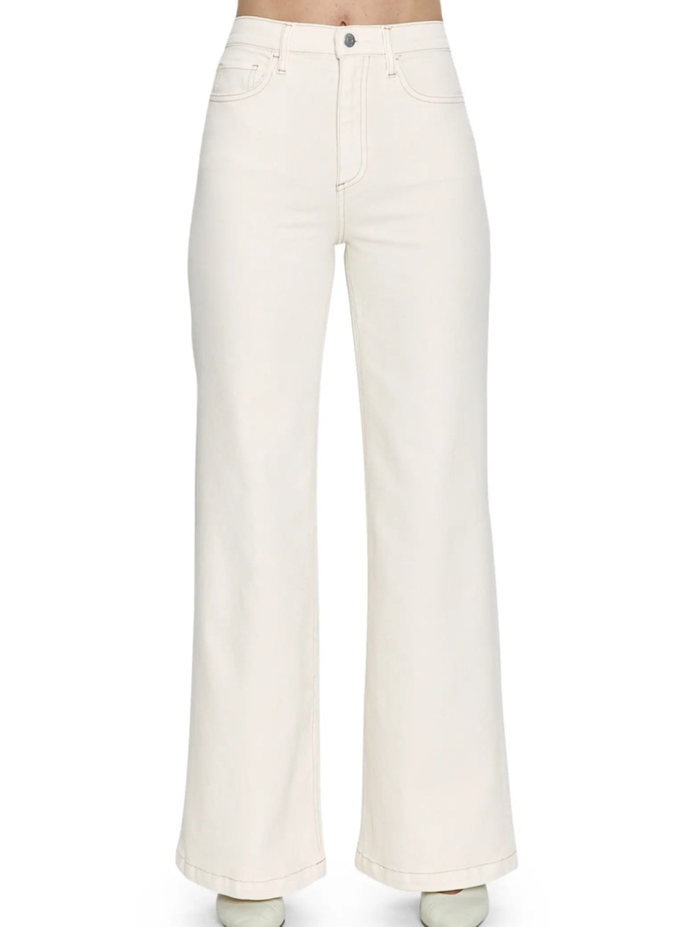 🤍 Pistola Lana High Rise Wide Leg Jeans Ecru Cream Size 28 NWT